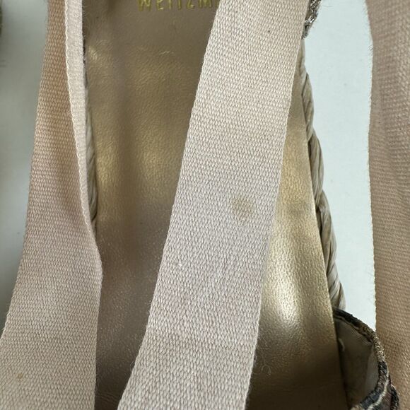 Stuart Weitzman Denia Cheetah Print Espadrille Flats Balletcore Tie Size 7M - Picture 10 of 12